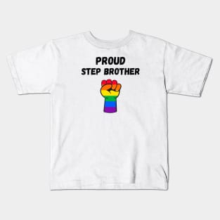 Proud Step Brother Rainbow Pride T Shirt Design Kids T-Shirt